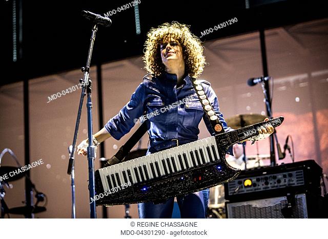 Regine Chassagne of the canadian indie rock band Arcade Fire performs at Ippodromo del Galoppo. Milan, July 17th 2017