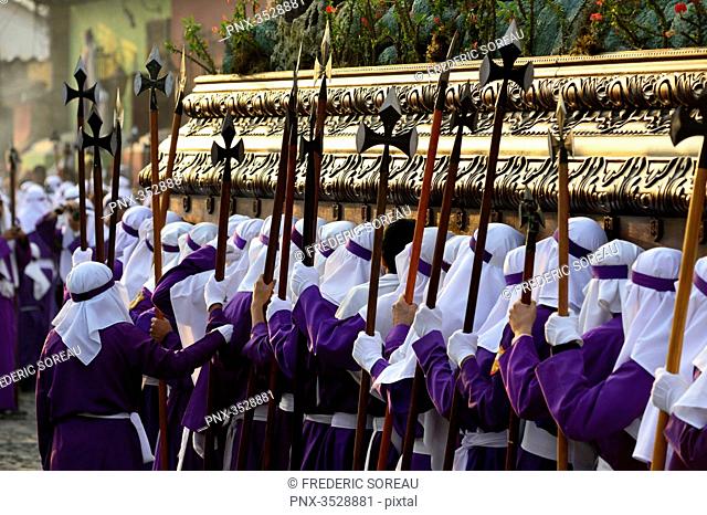 Holy week procession, Antigua, Guatemala, Central America