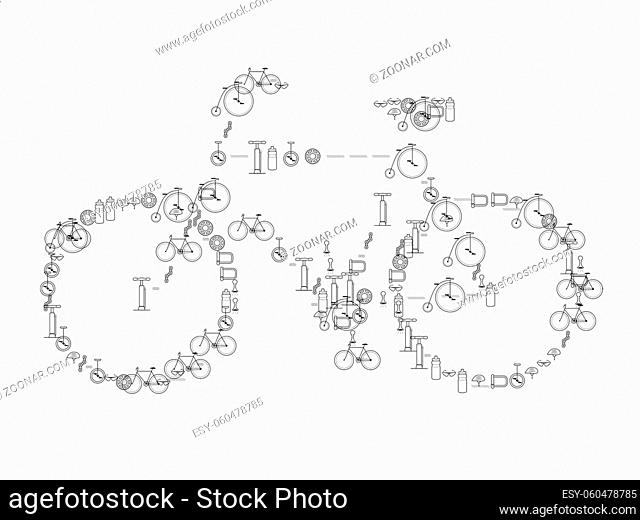 beautiful black bike with logo on white background - 3d rendering