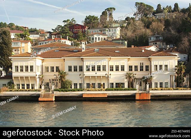 View of the traditional seaside residence or so-called waterside mansion of the Saffet Pasa Yalisi or Sedat Simavi Yalisi in Kanlica village