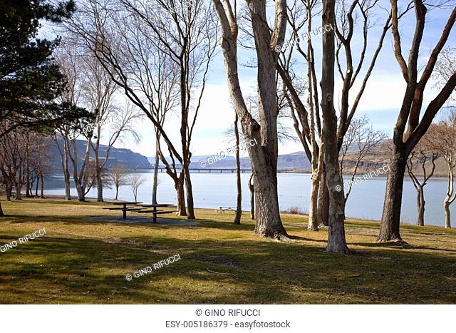 Celilo park and river, Columbia River Gorge OR