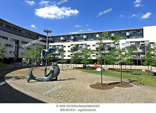 Residential buildings at Speicherplatz Wasserstadt Stralau, Expo 2000, Berlin, Germany, Europe