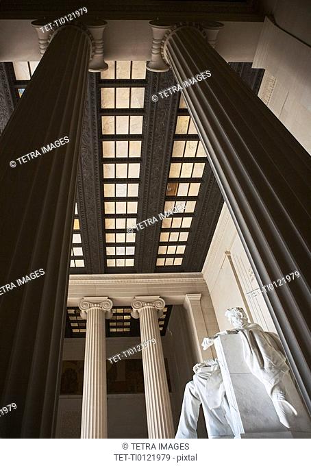 Lincoln Memorial interior with statue Washington DC USA