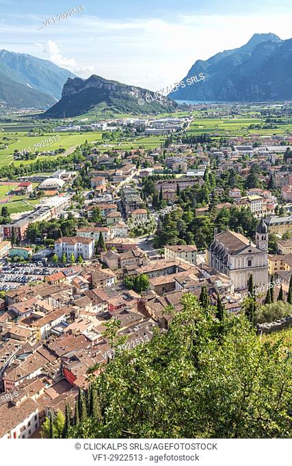 A view of Arco from the castle, province of Trento, Trentino Alto Adige, Italy