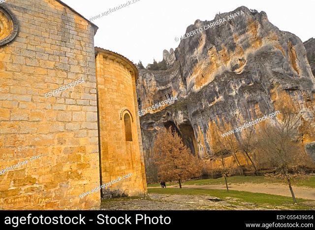 San Bartolomé Hermitage, 13th century, Romanesque Style, Style, Cañón del Río Lobos Natural Park, Special Protection Area, Soria, Castilla y León, Spain, Europe