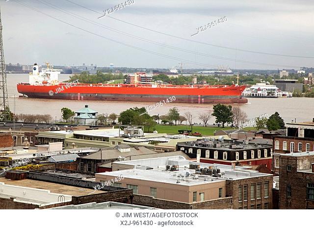 New Orleans, Louisiana - The Eagle Tucson passes the French Quarter on its way up the Mississippi River