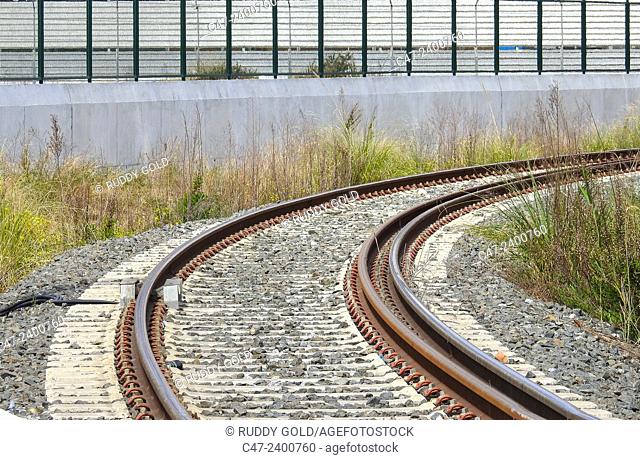 Train tracks.  Barcelona, Spain