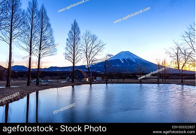 Mount Fuji Fujisan mountain with sunrise Japan