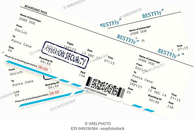 Vector illustration of pattern of a boarding pass or air ticket
