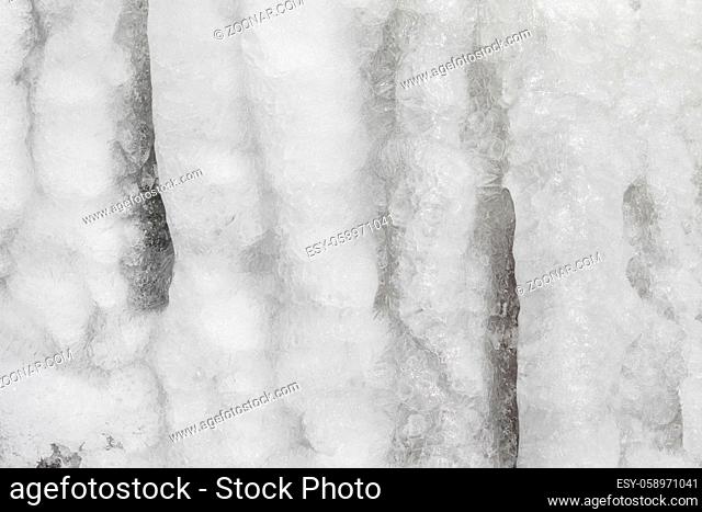 white icicles close up background