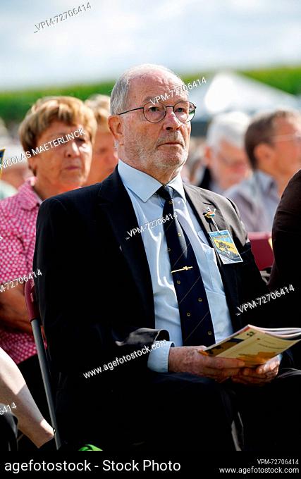 Ijzerwake's chairman Wim De Wit pictured during the 'IJzerwake' radical Flemish far-right gathering at the 'Gebroeders Van Raemdonck Monument' in Ieper (Ypres)