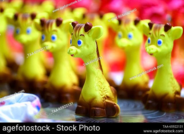 RUSSIA, VORONEZH - DECEMBER 19, 2023: Christmas ornaments are pictured at the Igrushki factory. The enterprise is engaged in production of PVC plastisol...