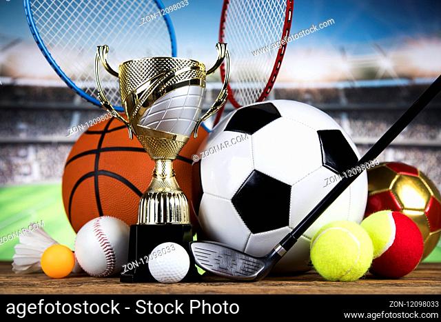 Balls in sport, Trophy and championship concept