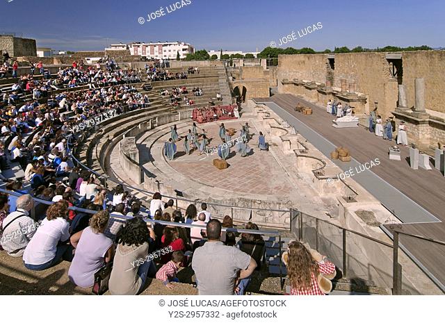 Roman ruins of Italica -theater and spectacle, Santiponce, Seville province, Region of Andalusia, Spain, Europe