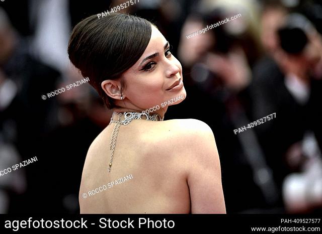 CANNES, FRANCE - MAY 20:Sofia Carson , attend the ""Killers Of The Flower Moon"" red carpet during the 76th annual Cannes film festival at Palais des Festivals...
