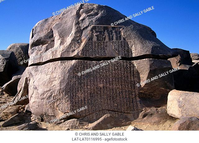 Sehel island in the Nile River just north of Aswan was sacred to the goddess Anukis and her husband Khnum. There are many carved inscriptions dating from the...