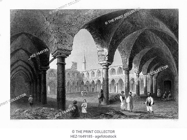 Ancient buildings in St Jean D'Acre (Acre), Israel, 1841. From Syria, the Holy land and Asia Minor, volume III, by John Carne, published by Fisher, Son & Co