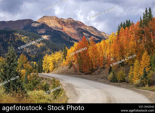 Firery Autumn Colors San Juan Mountains Silverton Colorado USA