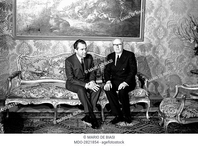 The President of the United States of America Richard Nixon meeting the President of Italian Republic Giuseppe Saragat. Rome, February 1969