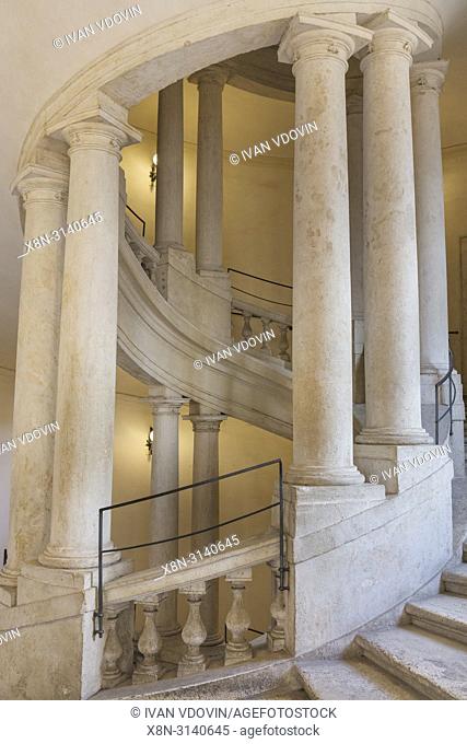 Staircase by Gian Lorenzo Bernini, Galleria Nazionale d'Arte Antica, GNAA, National Gallery of Ancient Art, art gallery, Palazzo Barberini, Rome, Lazio, Italy