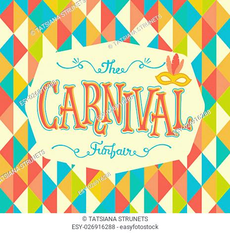 Carnival funfair background vector. Typographical design poster