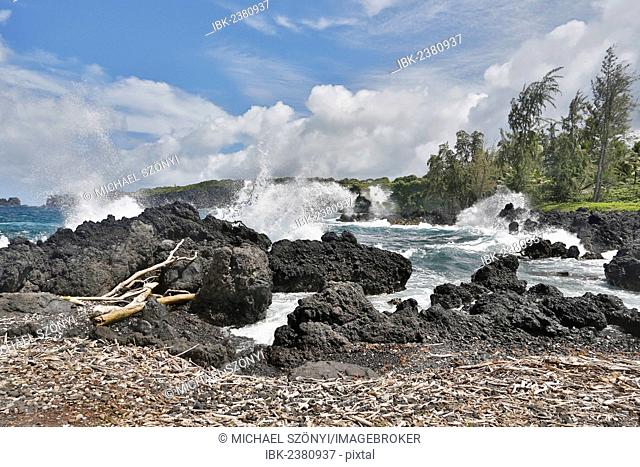 Wild ocean, Keanae, Road to Hana, Maui, Hawai'i, USA