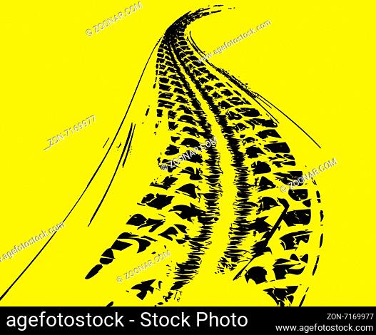 Tire tracks background. Vector illustration. can be used for for posters, brochures, publications, advertising, transportation, wheels