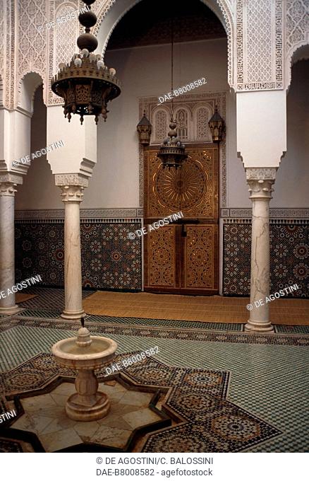 Second courtyard, Mausoleum of Moulay Ismail, Meknes (UNESCO World Heritage List, 1996), Meknes-Tafilalet, Morocco. Detail