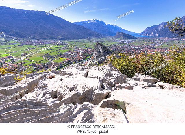 Overview from Mount Colodri, Arco di Trento, Trento Province, Trentino-Alto Adige, Italy, Europe
