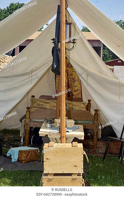 American Civil War Military bivouac and camp life re-enactment
