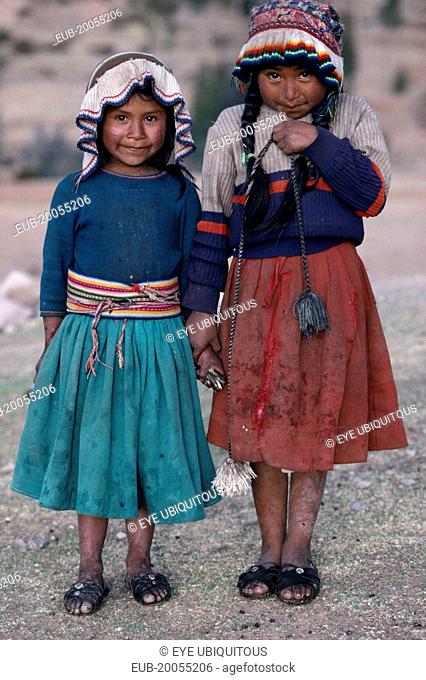 Two young girls from Amantani island