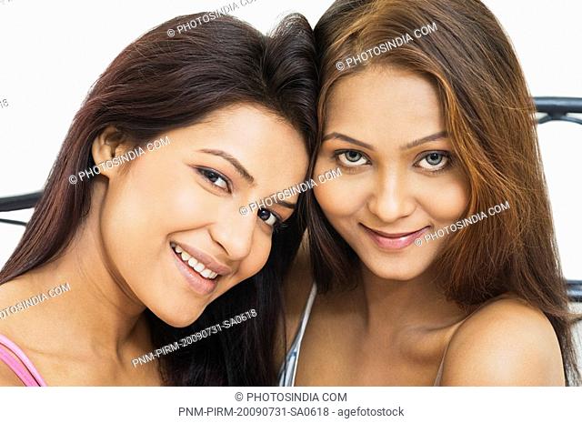 Portrait of a lesbian couple smiling