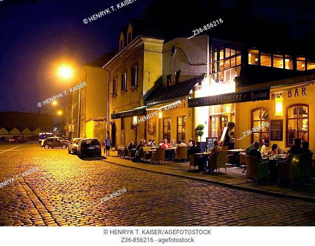 Poland Krakow, Cafes at Kazimierz district