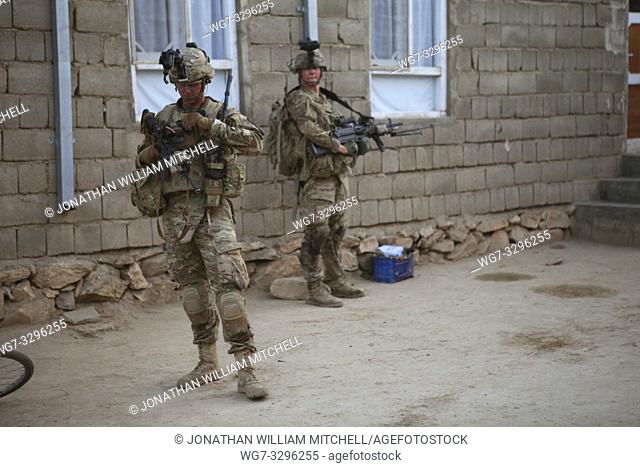 AFGHANISTAN Salar -- 30 Aug 2013 -- U. S. Army soldiers with Company B, 1st Battalion, 5th Cavalry Regiment, 2nd Brigade Combat Team, 1st Cavalry Division
