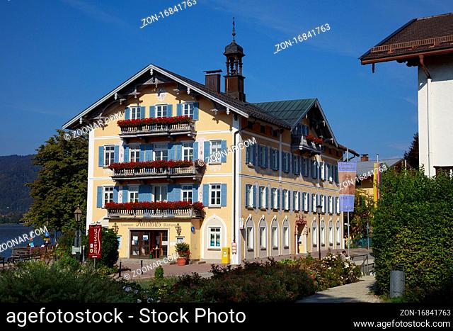 Rathaus, Tegernsee, Oberbayern, Bayern, Deutschland, Europa