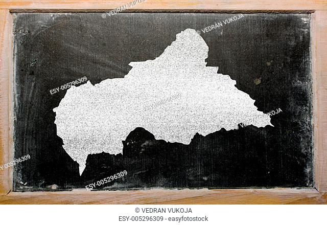 outline map of central african republic on blackboard