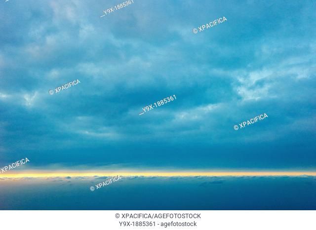 Aerial images of the blue sky and sunset