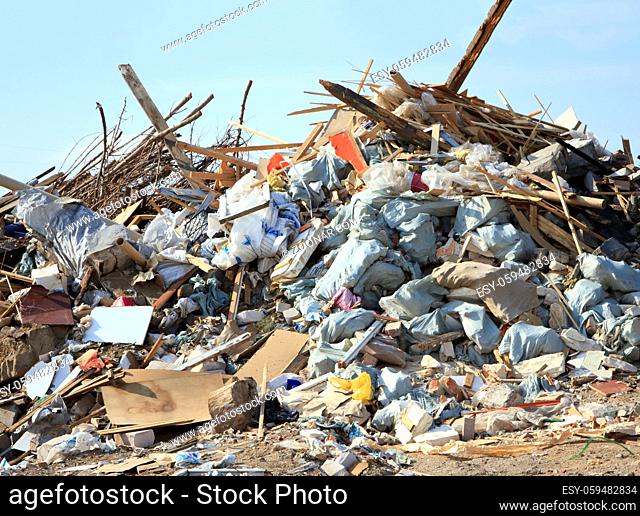 Volgograd, Russian Federation - September10, 2015: Large garbage dump waste