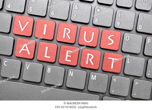 Virus alert key on keyboard