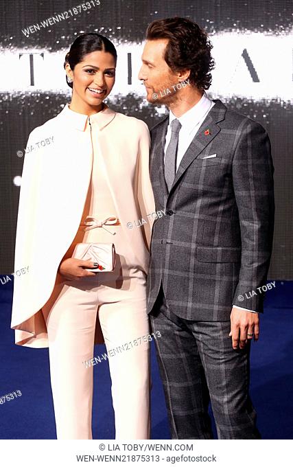 Interstellar UK film premiere held at the Odeon Leicester Square - Arrivals Featuring: Camila Alves, Matthew McConaughey Where: London
