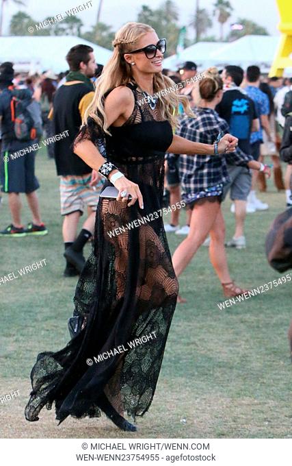Coachella 2016 - Week 1 - Day 1 - Celebrity Sightings Featuring: Paris Hilton Where: Los Angeles, California, United States When: 15 Apr 2016 Credit: Michael...