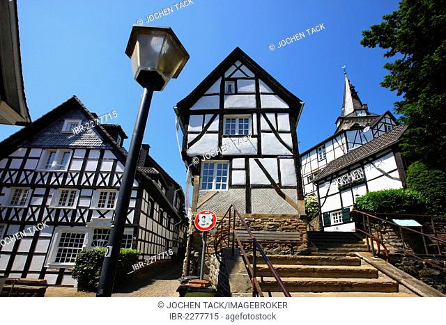 Essen-Kettwig, historic town centre, Kirchtreppe steps, Essen, North Rhine-Westphalia, Germany, Europe
