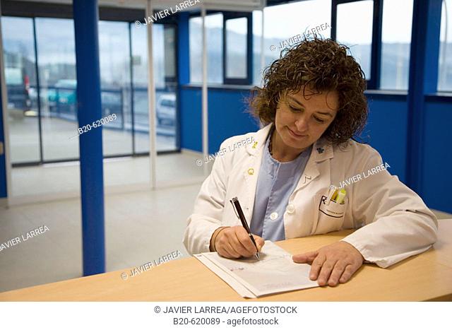Admission desk at emergency area. Hospital de Zumarraga, Gipuzkoa, Euskadi. Spain
