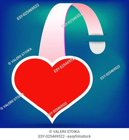Red Heart Wobbler Icon on Blue Background