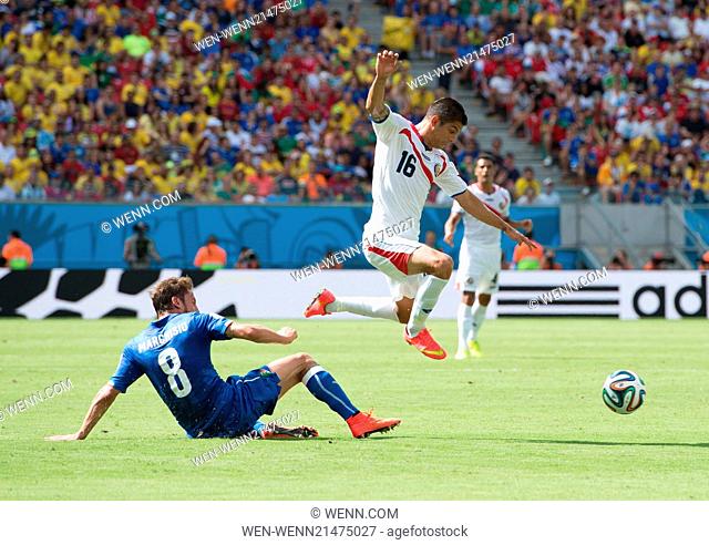 2014 FIFA World Cup - Group D match, Costa Rica (1) v (0) Italy, held at Arena Pernambuco Featuring: Cristian Gamboa, Claudio Marchisio Where: Recife