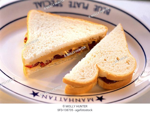 Peanut Butter and Jelly Sandwich on White