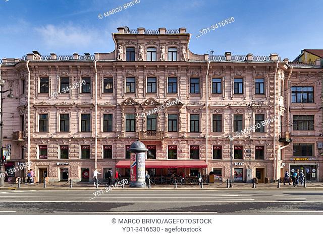 St. Petersburg Russia. Historical buildings on Nevsky Prospect