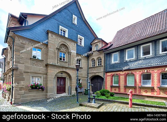 Steitzer House, architectural monument, house facade, city view, summer, Bad Rodach, Franconia, Bavaria, Germany, Europe