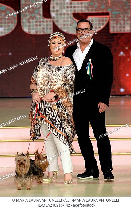 Member of Jury the dancer and choreographer Carolyn Smith and the stylist Guillermo Mariotto during the Talent Show ' Dancing with the stars ', Rome