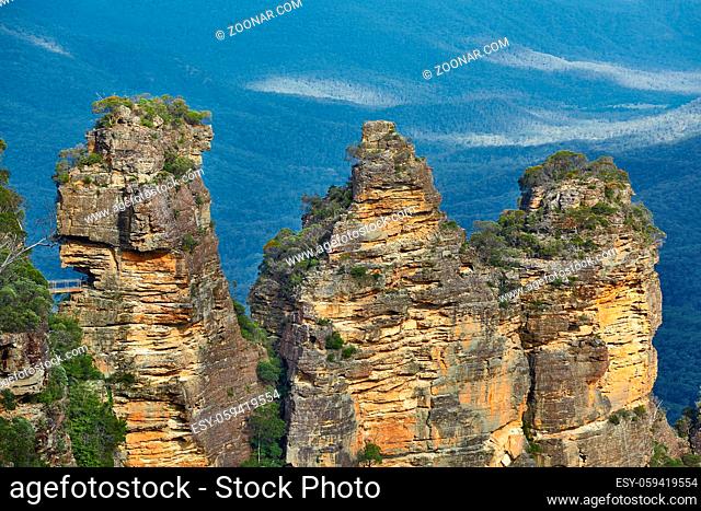 The Three Sisters rock formation in the Blue mountains